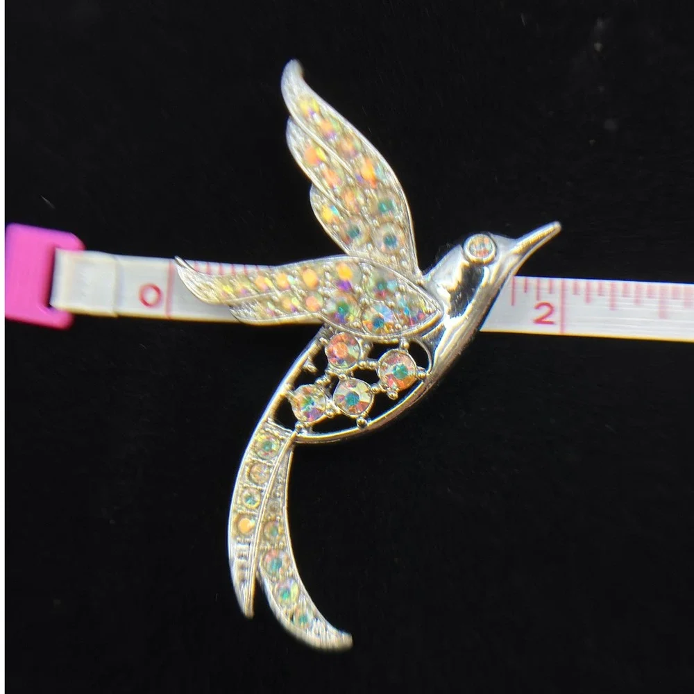 Vintage‎ Sarah Coventry Bird of Paradise Brooch Aurora Borealis Rhinestone Pin